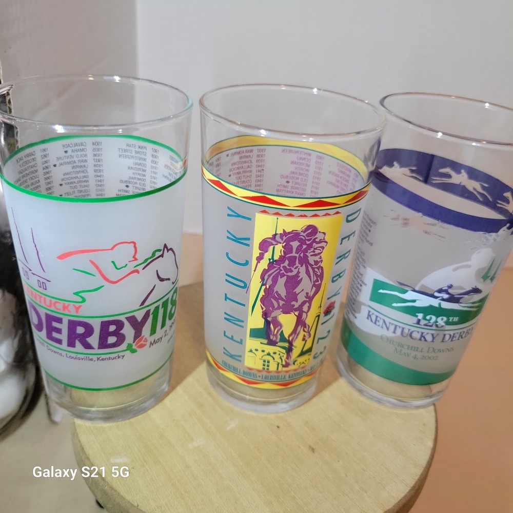 Kentucky Derby Mint Julep Glass Set 118th 123rd 128th Churchill Downs 1992-2002